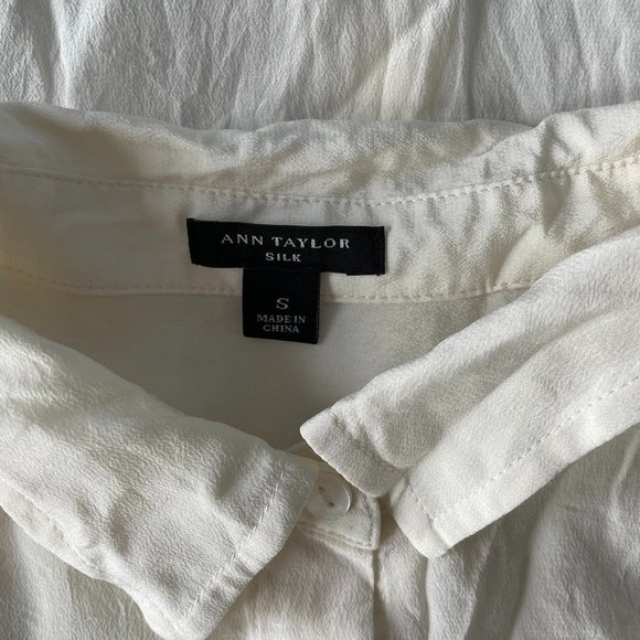 Ann Taylor White Silk Blouse - Picture 3 of 4